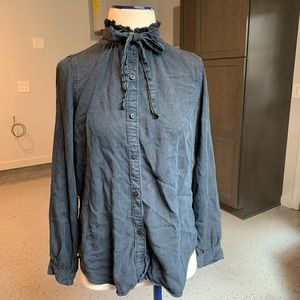 Gap black denim button up